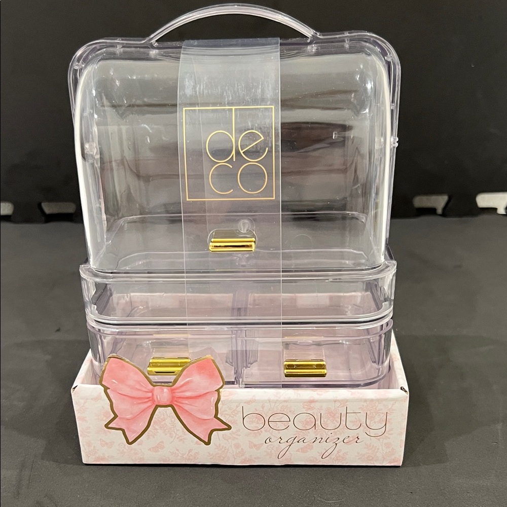 Clear Jewelry Organizer with Gold Accents